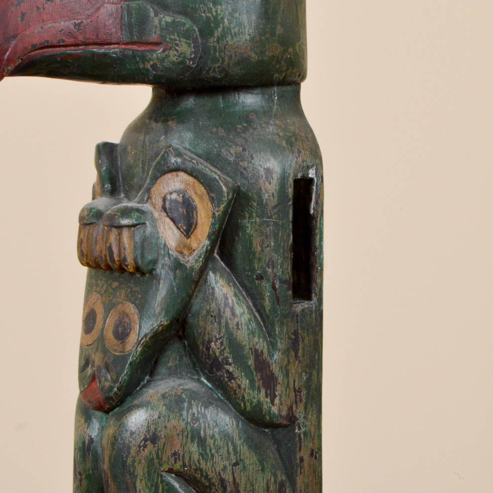 Indonesian Carved Wood Totem Pole