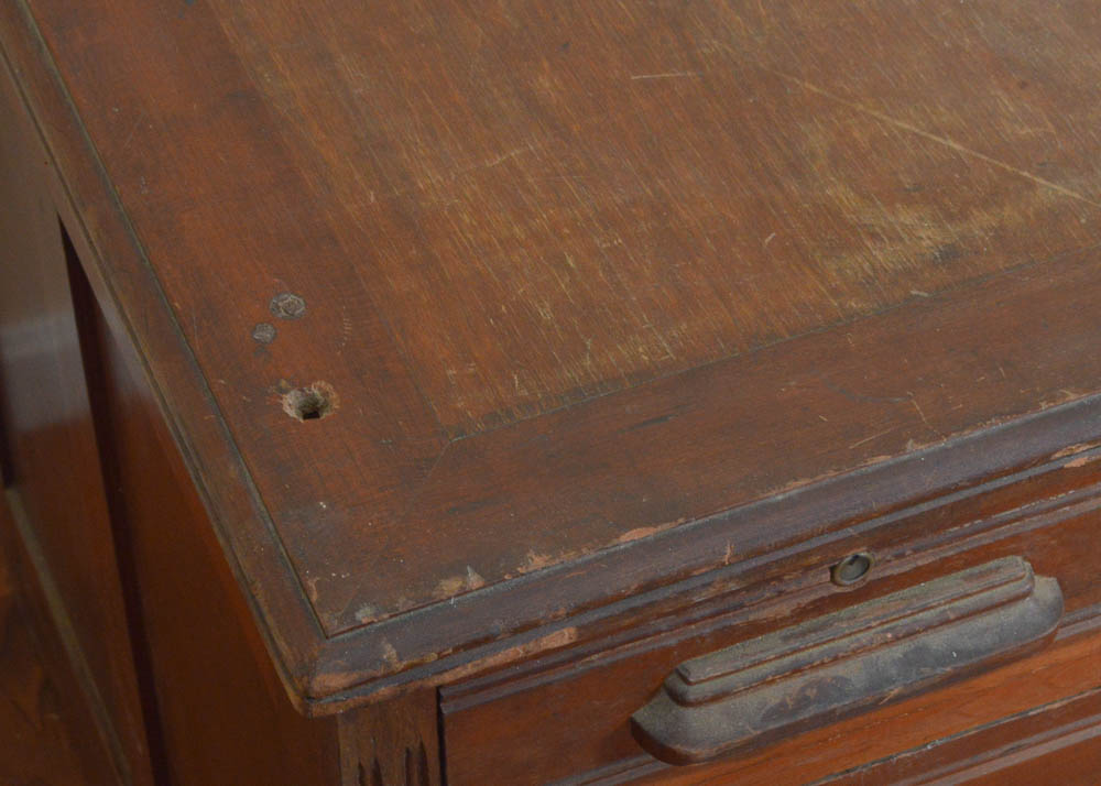 Antique Oak Partner's Desk by Indianapolis Cabinet Company