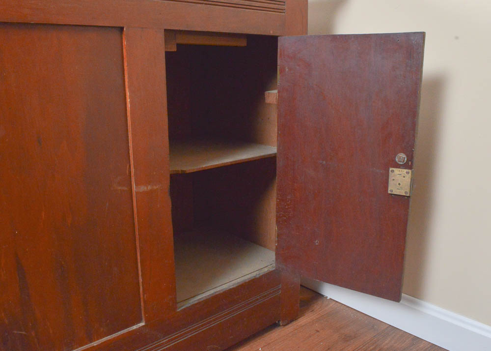 Antique Oak Partner's Desk by Indianapolis Cabinet Company