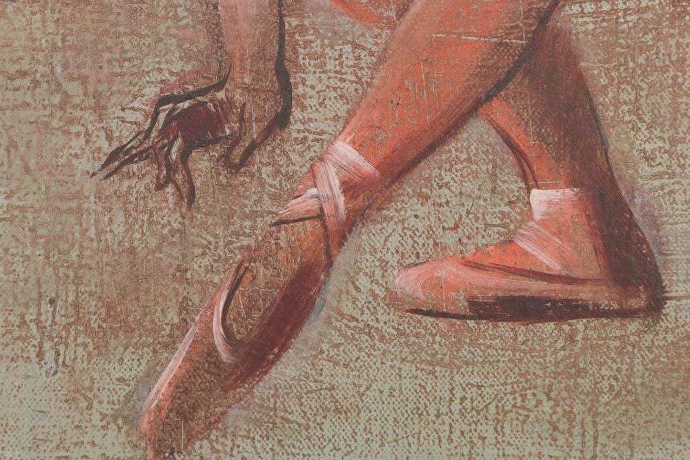 Robert Moyer Oil on Canvas Painting of A Ballerina Dancer