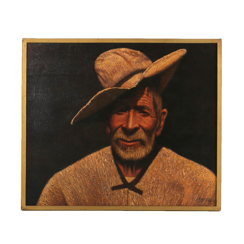 Jorge Leguízamo Signed Oil on Canvas Portrait