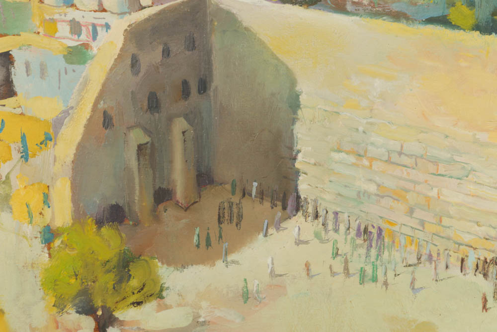 Oil on Board Painting of the Western Wall in Jerusalem