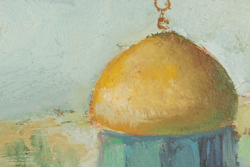 Oil on Board Painting of the Western Wall in Jerusalem