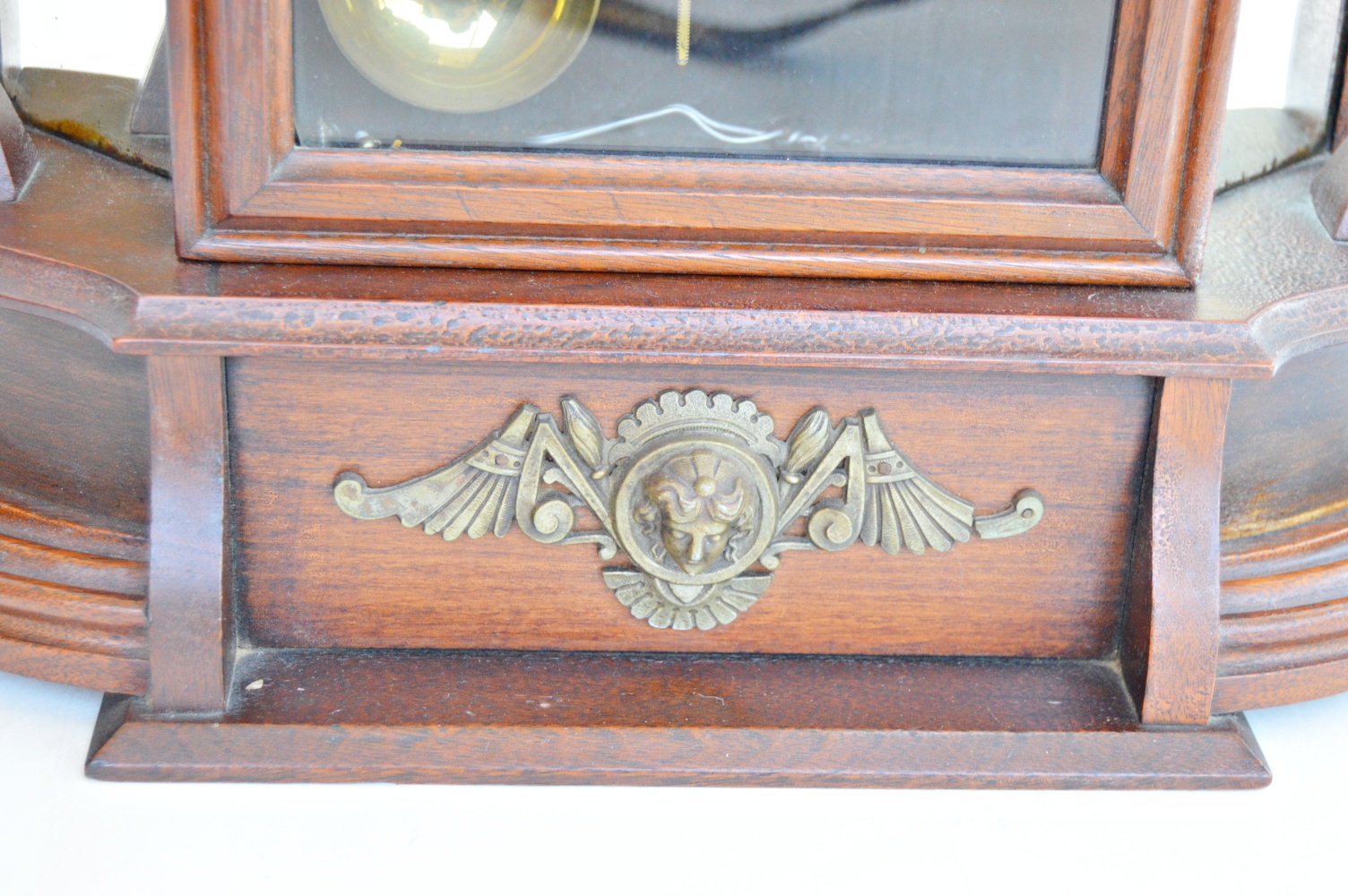 Mid 19th C Victorian Gothic Style Walnut Ansonia Mantle Clock