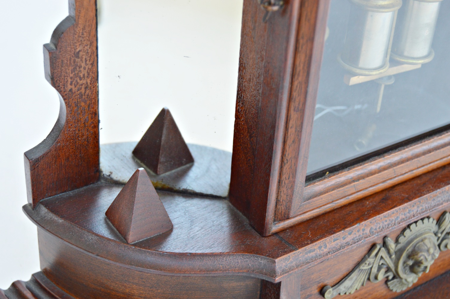 Mid 19th C Victorian Gothic Style Walnut Ansonia Mantle Clock