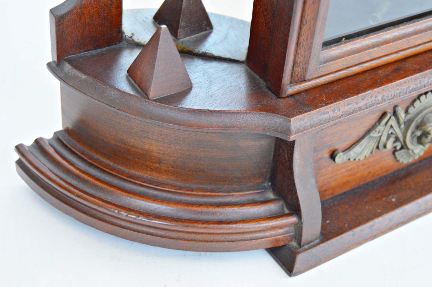 Mid 19th C Victorian Gothic Style Walnut Ansonia Mantle Clock