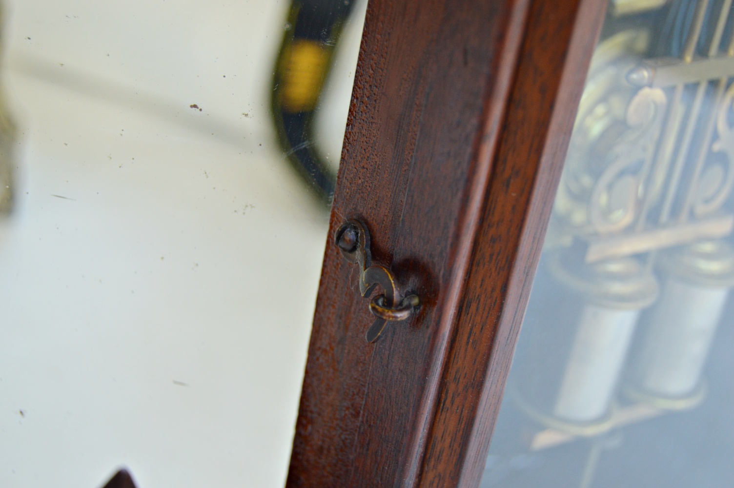 Mid 19th C Victorian Gothic Style Walnut Ansonia Mantle Clock