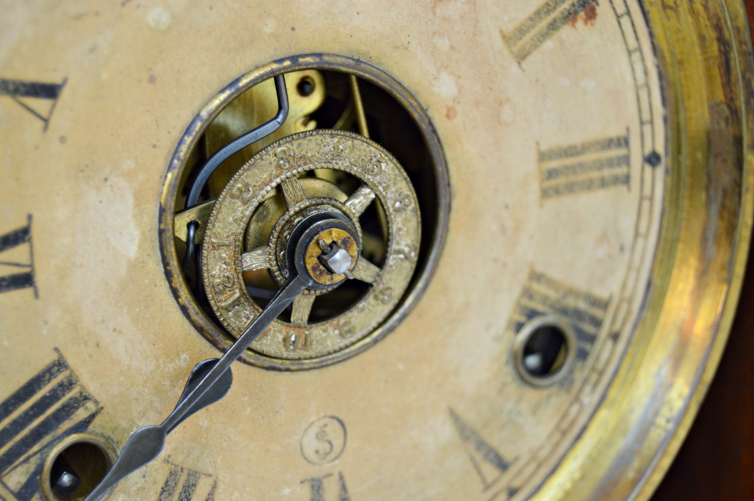 Mid 19th C Victorian Gothic Style Walnut Ansonia Mantle Clock