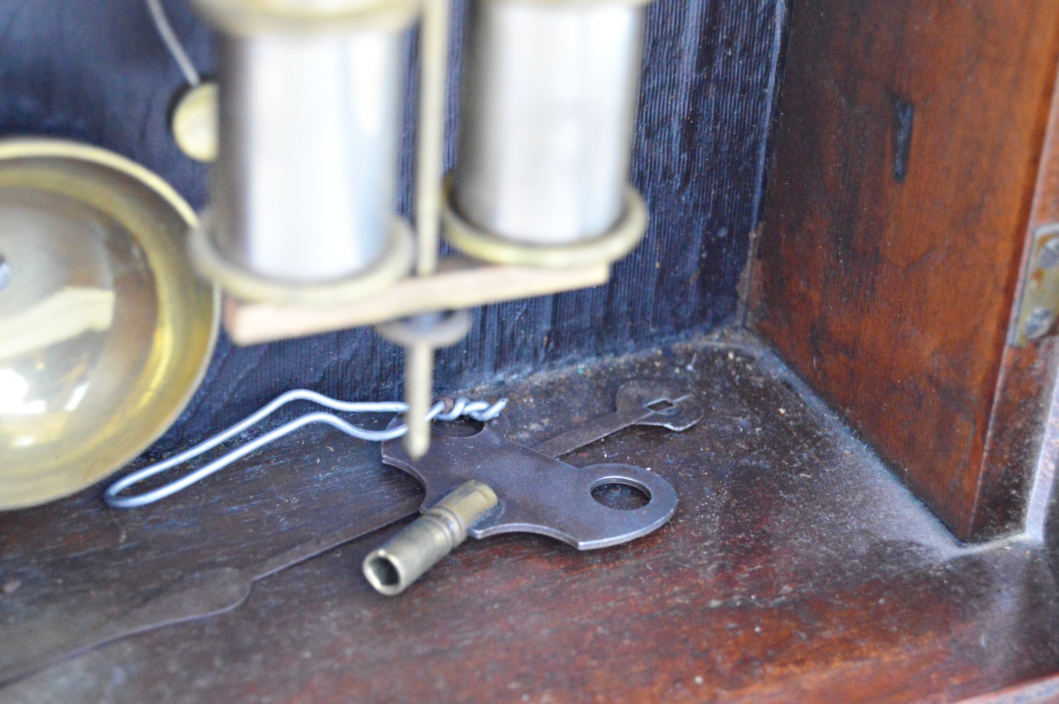 Mid 19th C Victorian Gothic Style Walnut Ansonia Mantle Clock