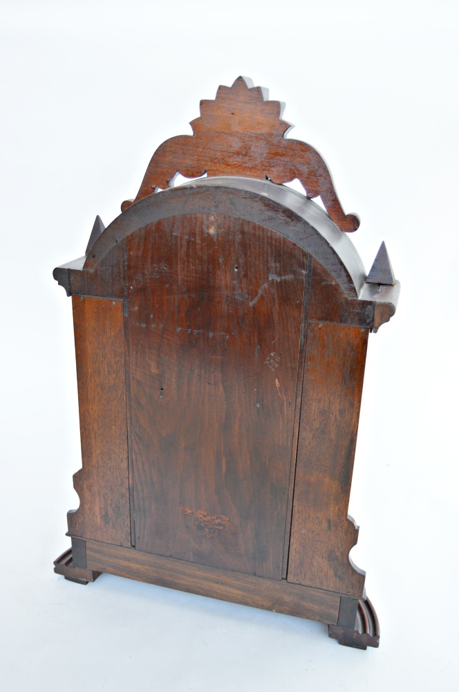 Mid 19th C Victorian Gothic Style Walnut Ansonia Mantle Clock