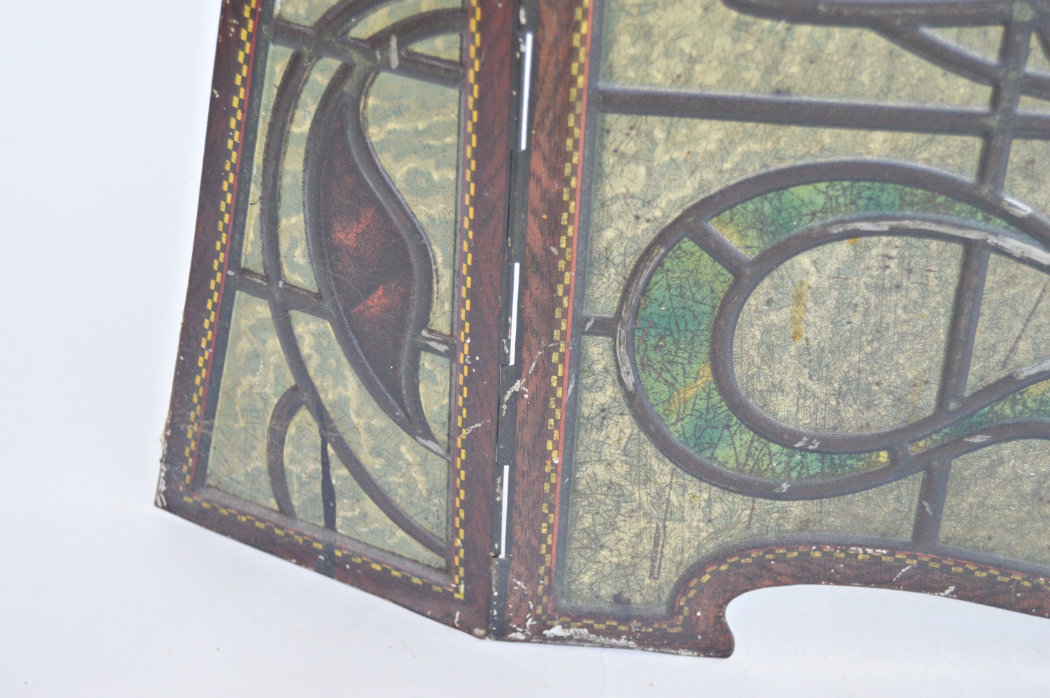 Art Nouveau Painted Tin Fire Screen