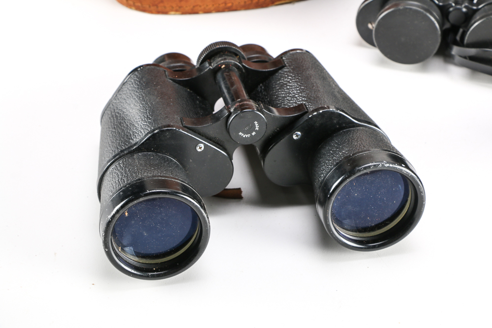 Four Vintage Binoculars with Carrying Cases
