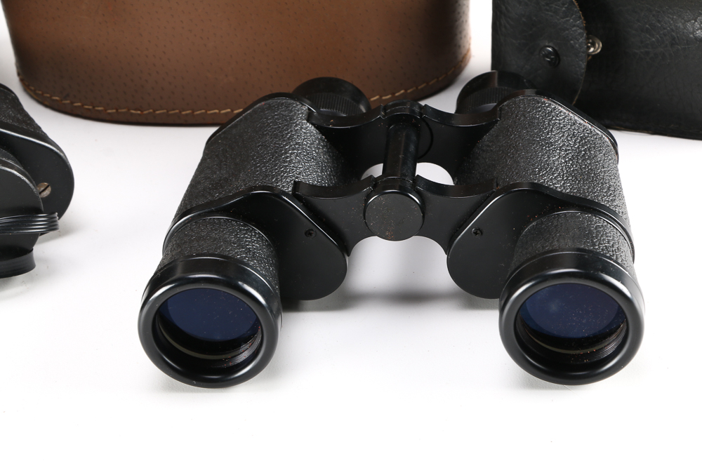 Four Vintage Binoculars with Carrying Cases
