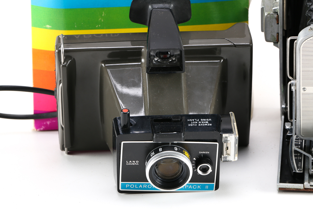 Collection of Vintage Instant and Folding Cameras