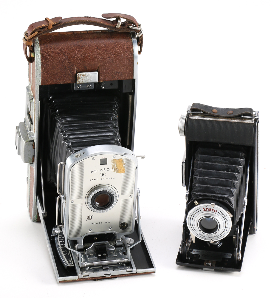 Collection of Vintage Instant and Folding Cameras