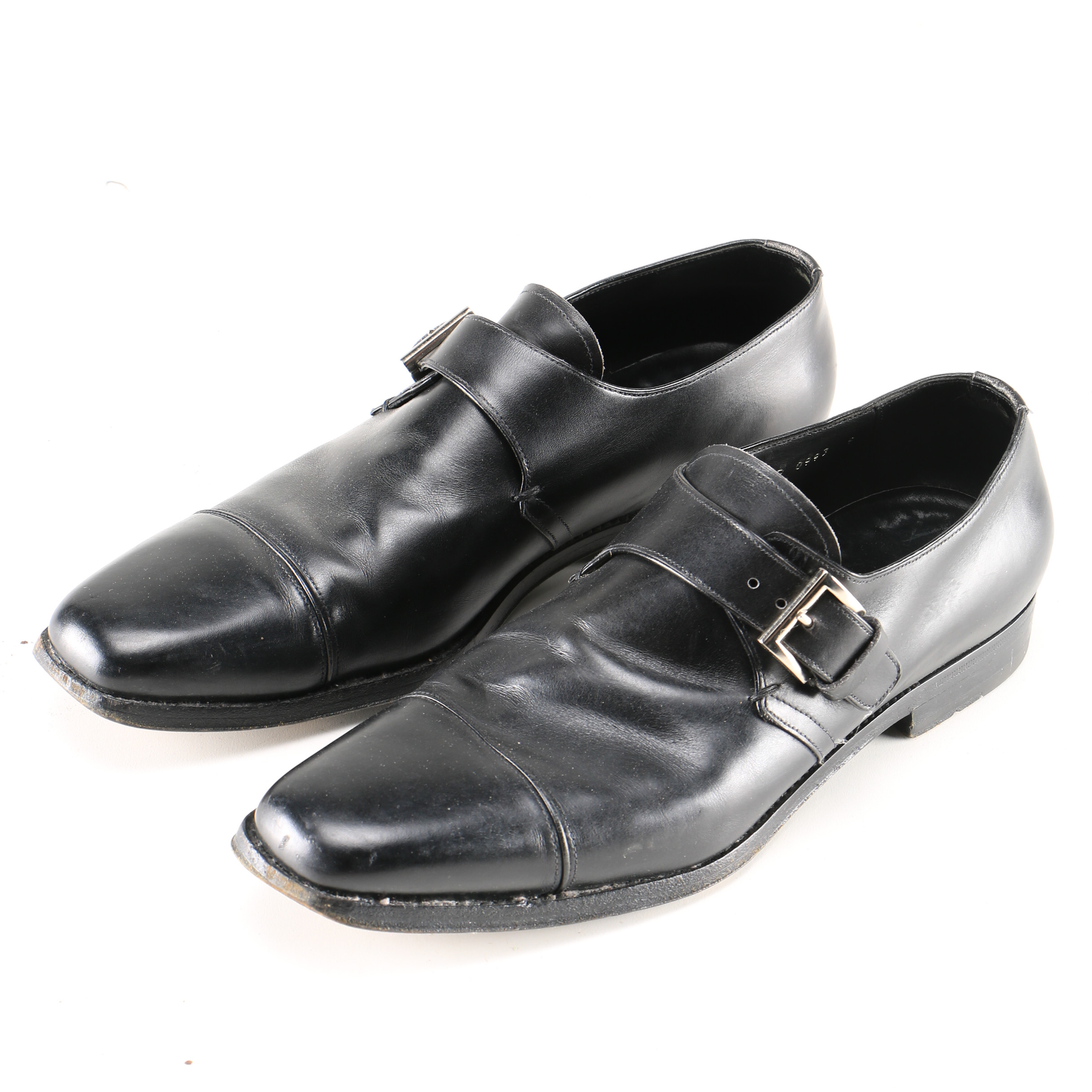 Men's Prada Saffiano Leather Monk Strap Shoes