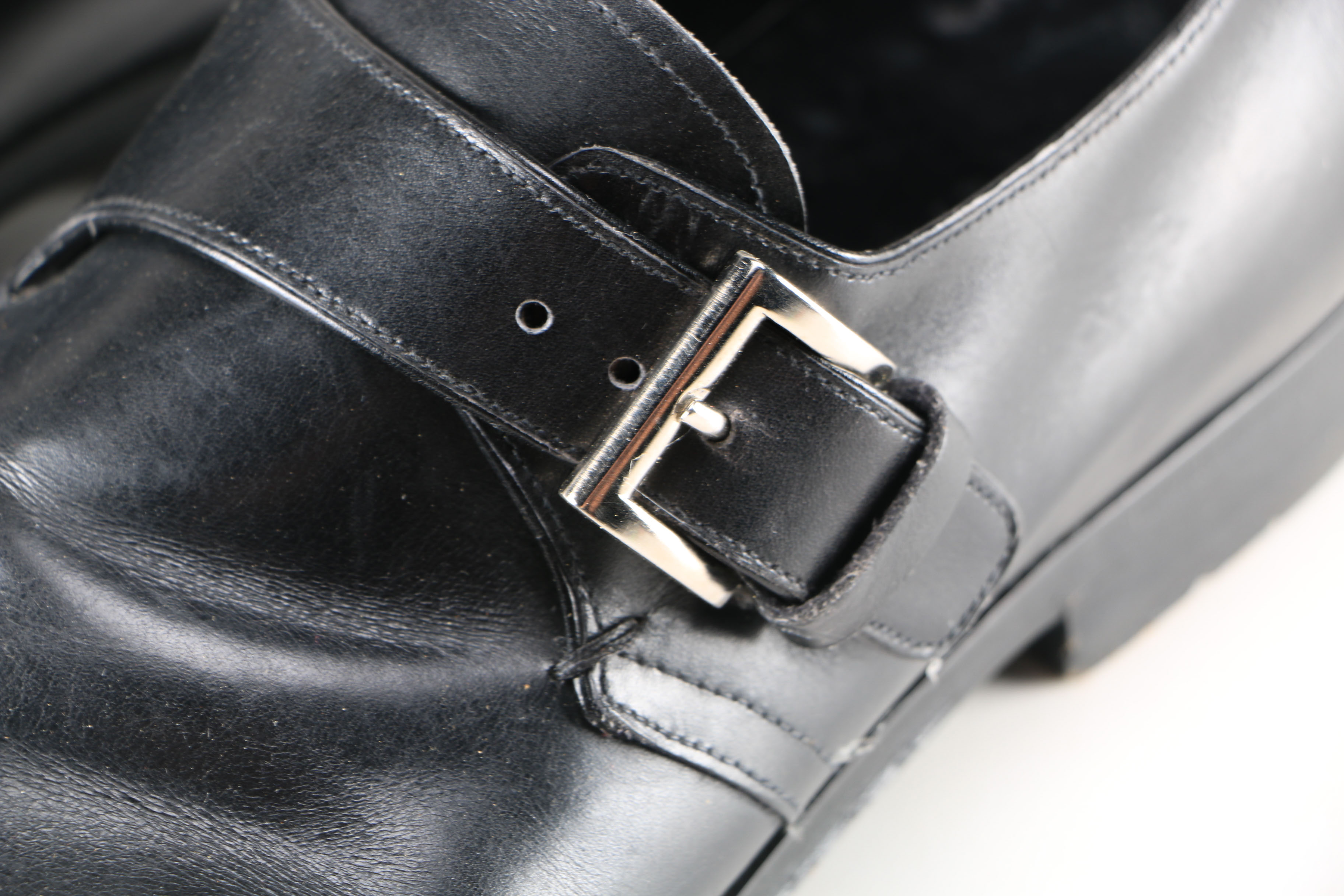 Men's Prada Saffiano Leather Monk Strap Shoes