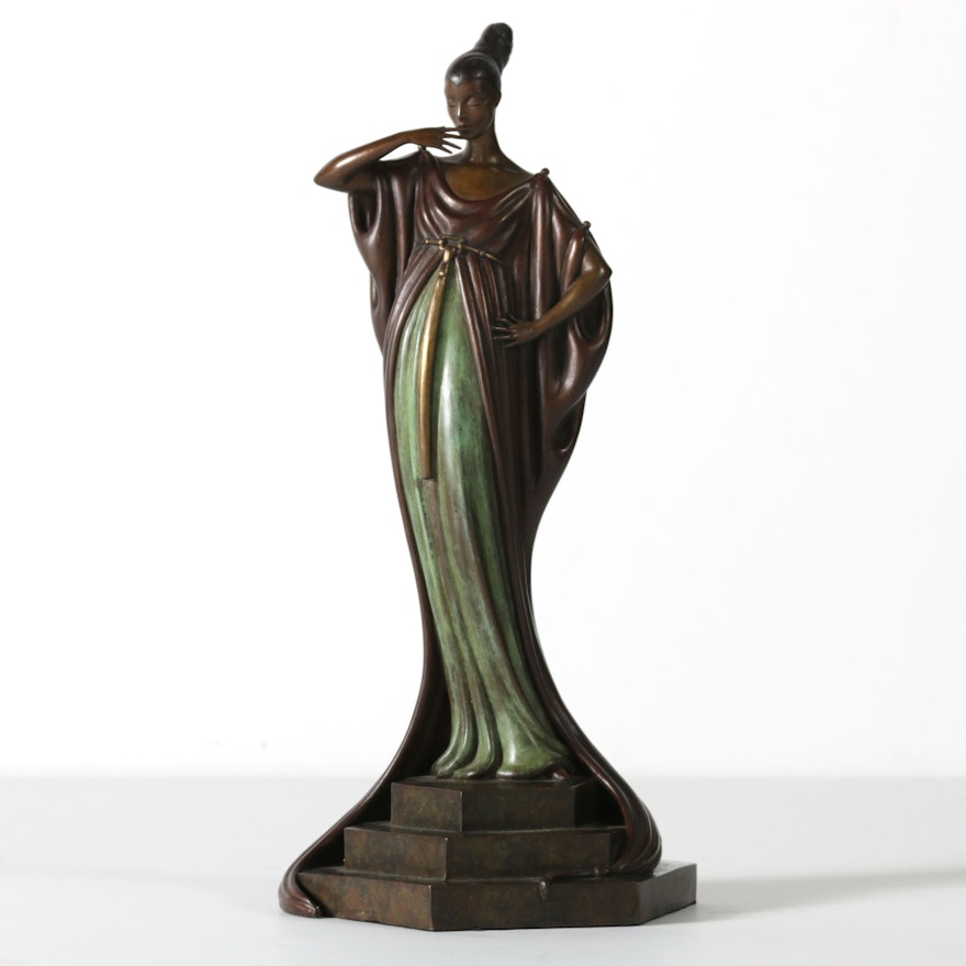 Erte Artist Proof Bronze Sculpture "An Evening in 1922"