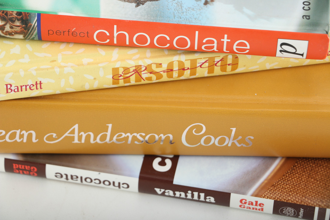 Group of Modern Dinner and Dessert Cookbooks
