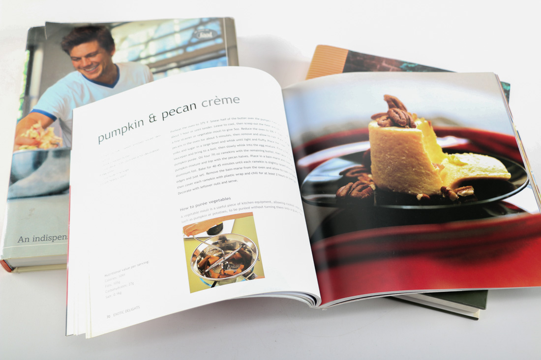 Group of Modern Dinner and Dessert Cookbooks
