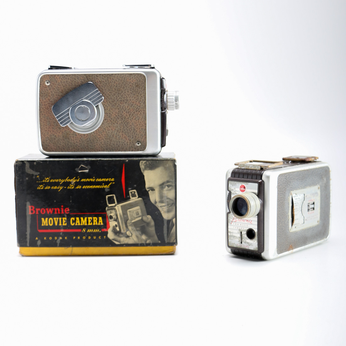 Two Kodak Brownie Movie Cameras 8 mm 1956s and 1960s