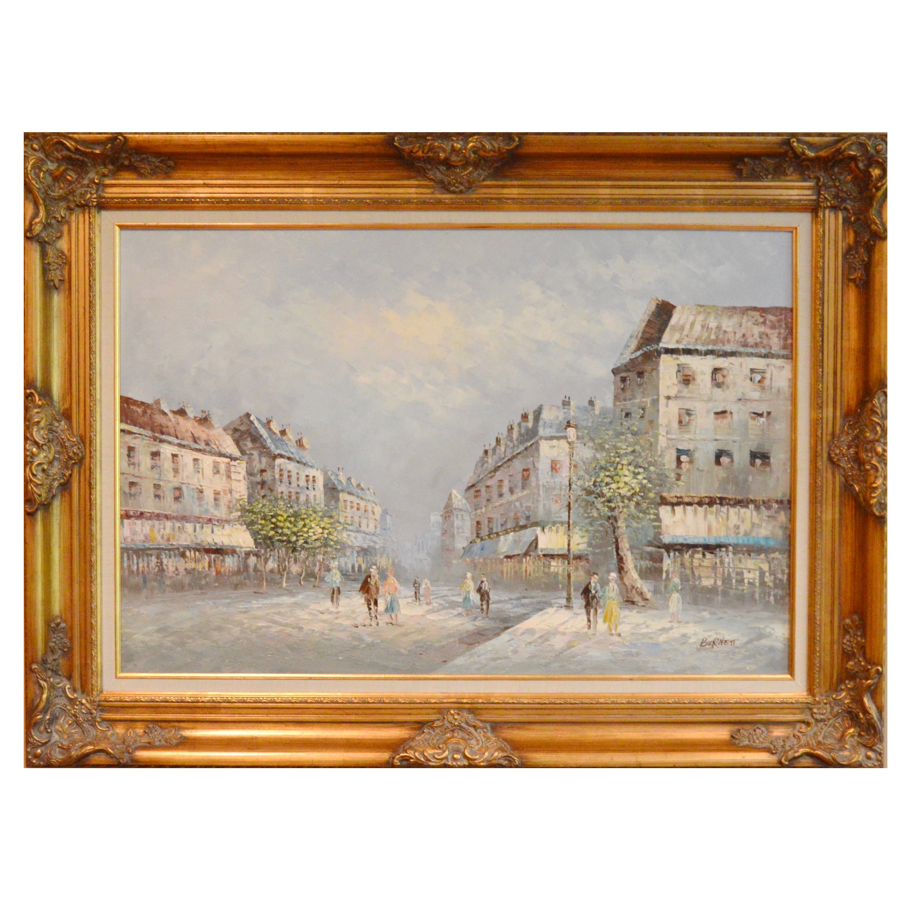 Signed French Oil Painting by American Artist Caroline Burnett