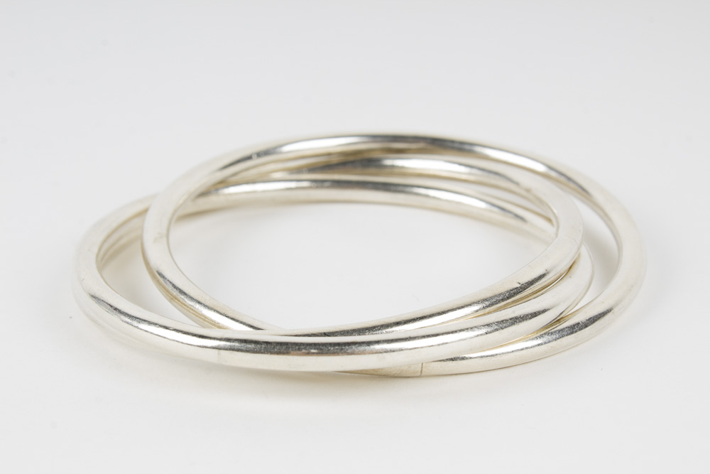 Silver Interwoven Bangles