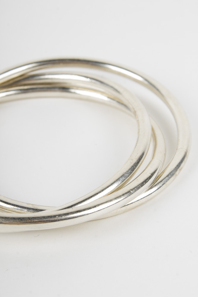 Silver Interwoven Bangles