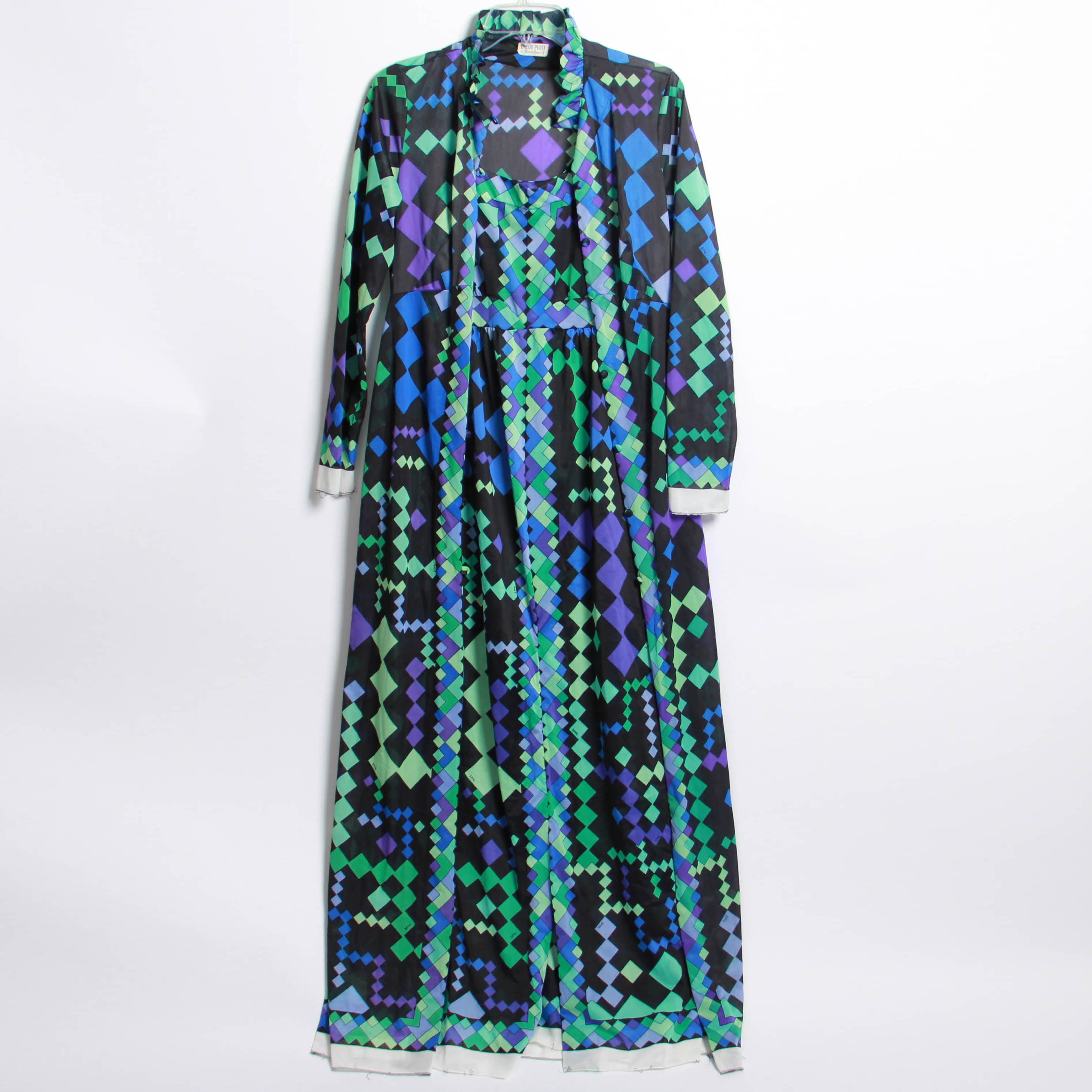 Vintage Emilio Pucci for Formfit Rogers Nightgown and Robe set