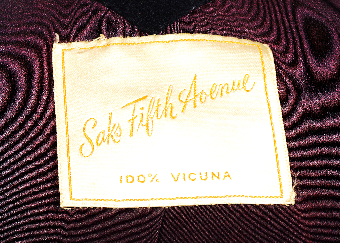 Vintage Saks Fifth Avenue Vicuna Dark Blue Coat