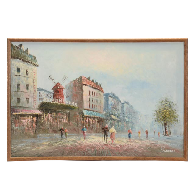 Caroline Burnett Oil Painting on Canvas of the Moulin Rouge