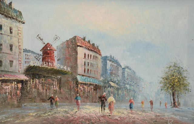 Caroline Burnett Oil Painting on Canvas of the Moulin Rouge