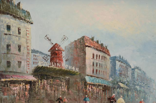 Caroline Burnett Oil Painting on Canvas of the Moulin Rouge