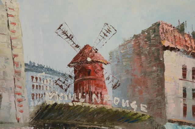 Caroline Burnett Oil Painting on Canvas of the Moulin Rouge