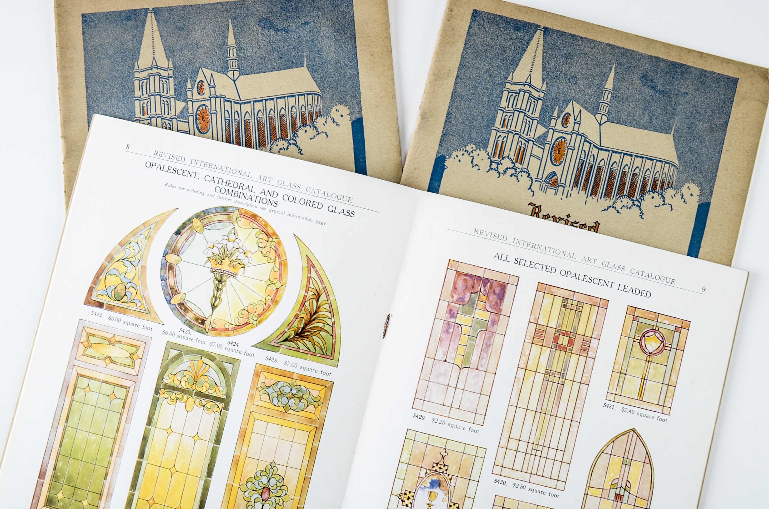 Collection of Vintage Stained Glass Catalogs and More