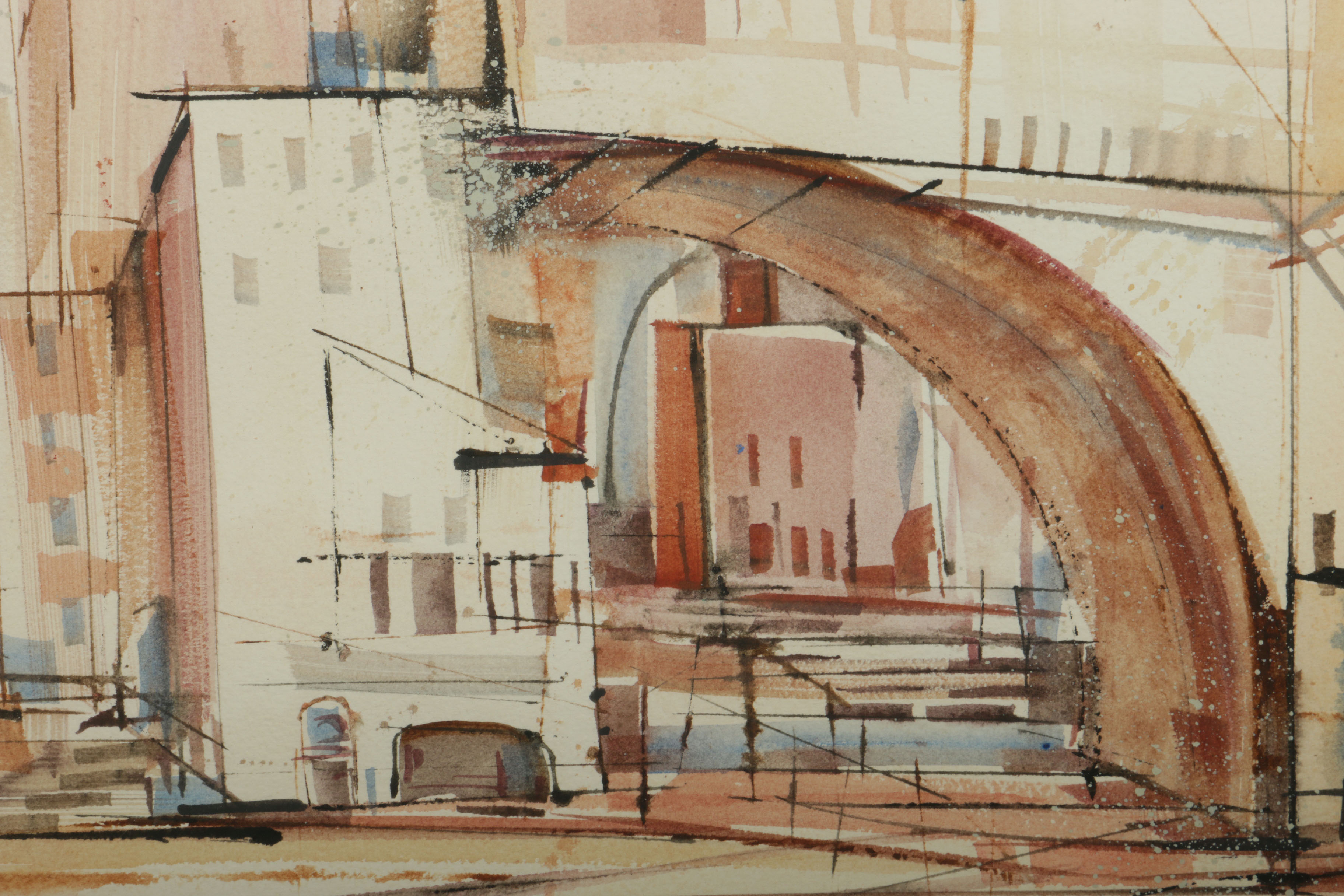 Pair of Mary Endico Watercolor Cityscapes