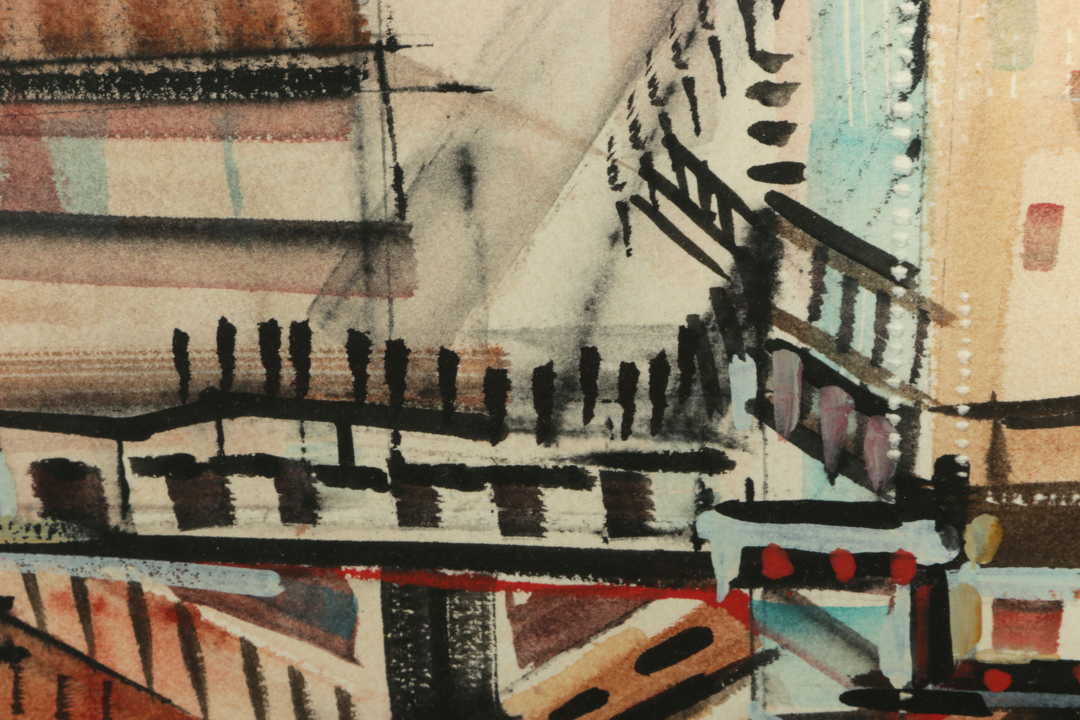 Pair of Mary Endico Watercolor Cityscapes