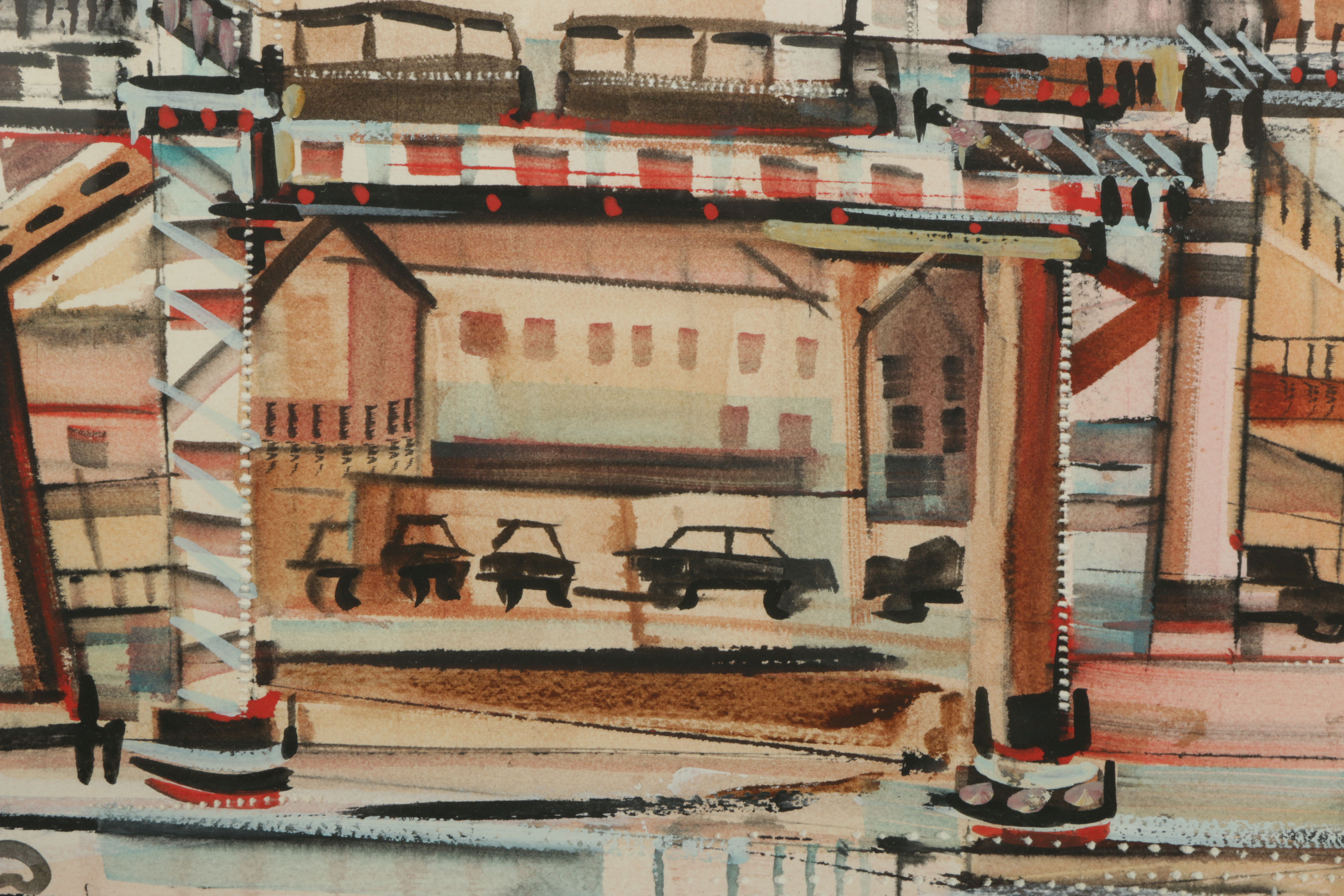 Pair of Mary Endico Watercolor Cityscapes