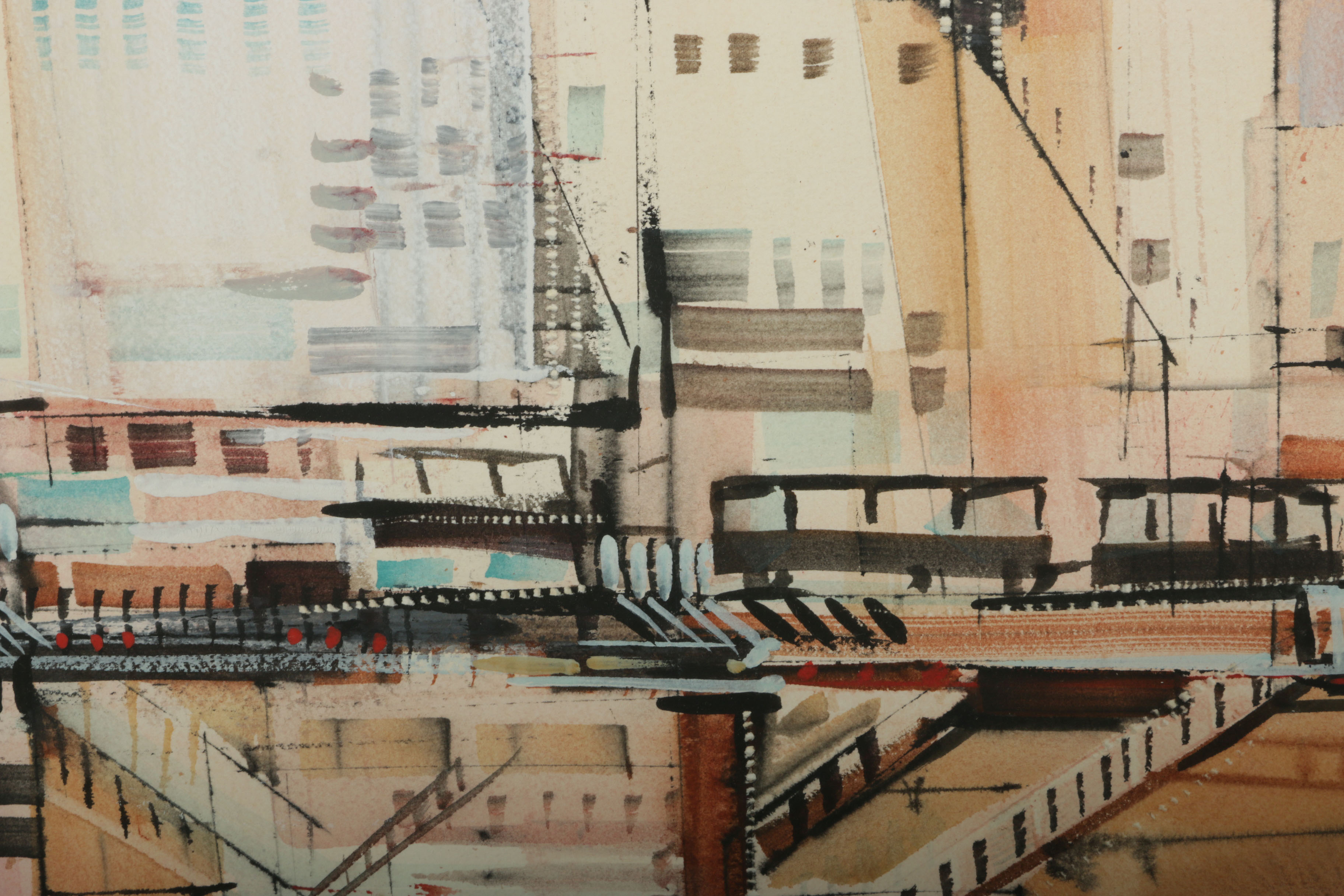 Pair of Mary Endico Watercolor Cityscapes