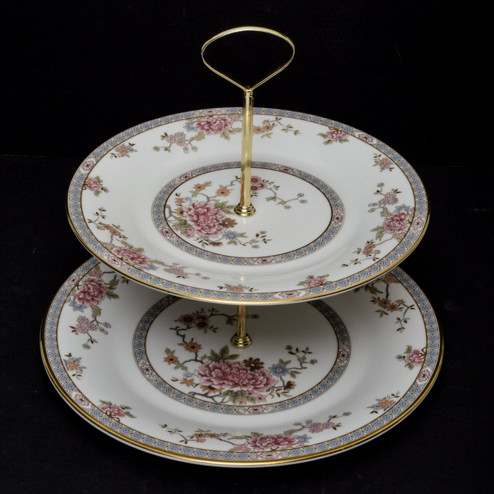 Vintage Royal Doulton Canton Two-Tier Sandwich Tray