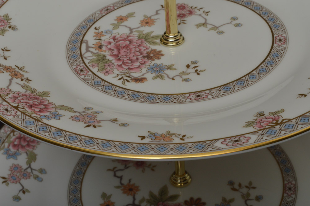 Vintage Royal Doulton Canton Two-Tier Sandwich Tray