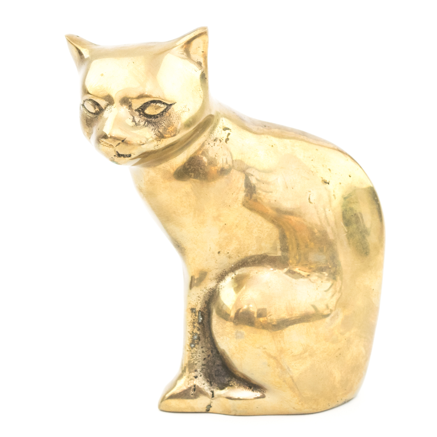Three Vintage Brass Cat Figurines