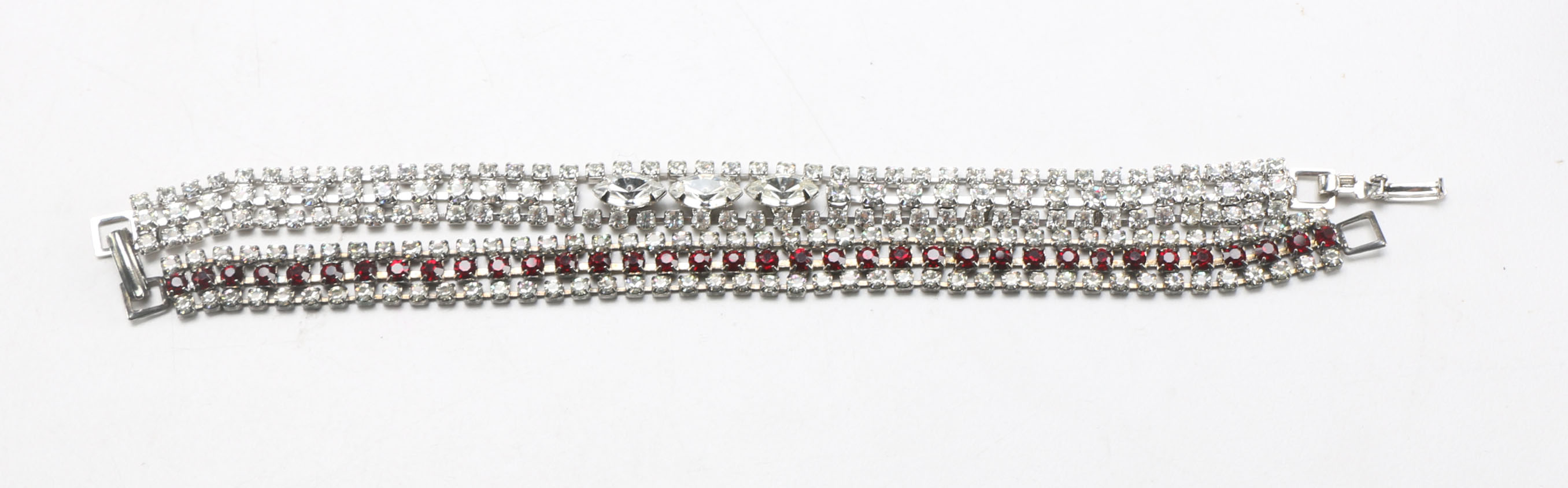 Rhinestone Statement Necklace and Three Bracelets