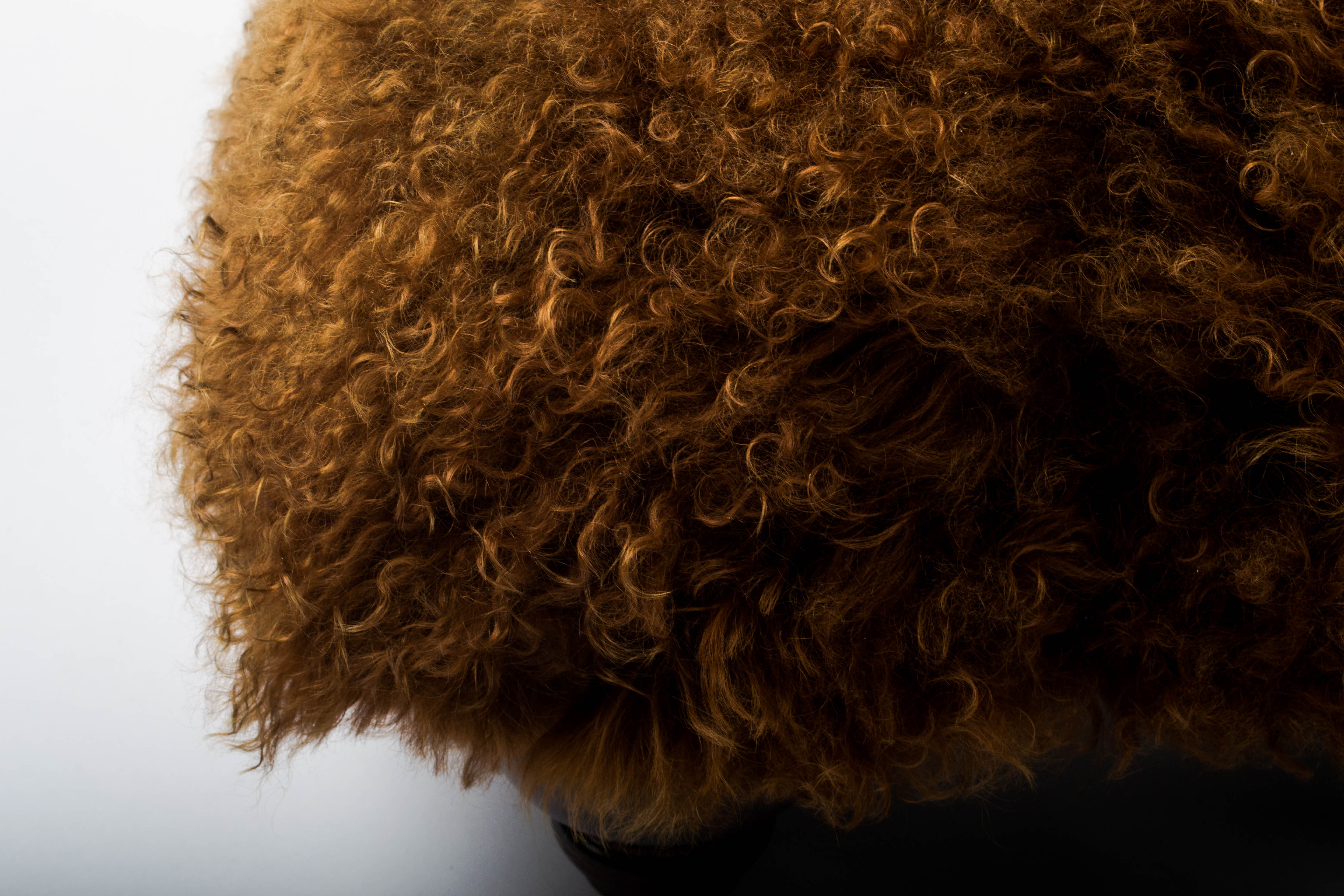 Mongolian Lamb Fur Footstool