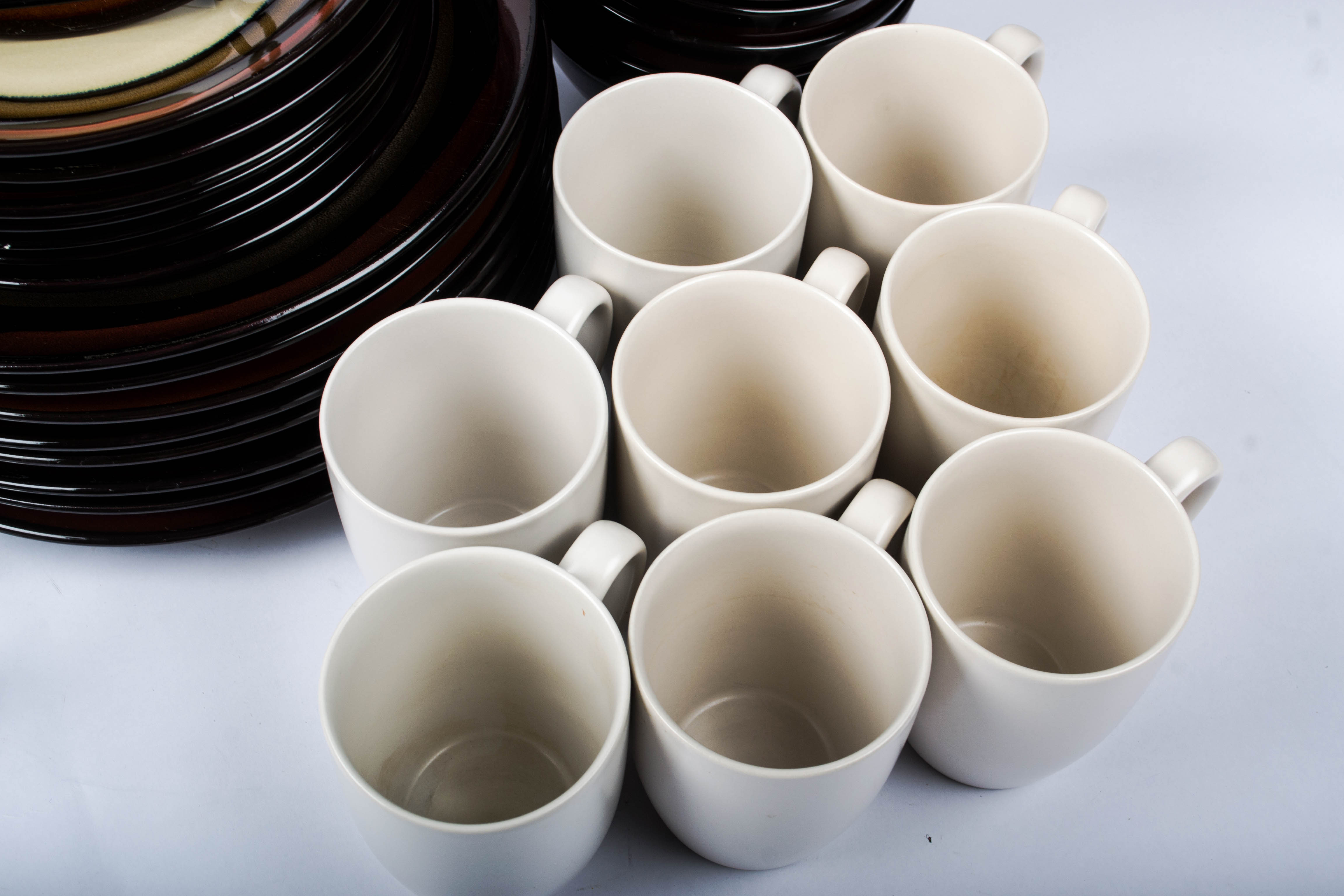 Set of Pier One Dinnerware and Glasses