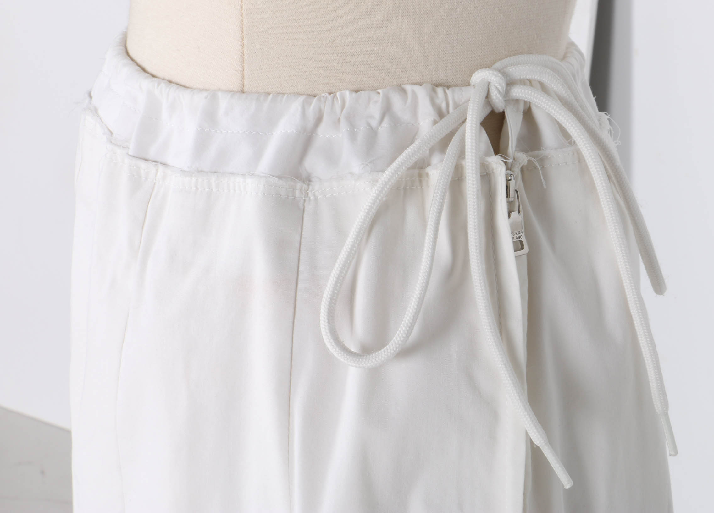 White Pleated Prada Skirt