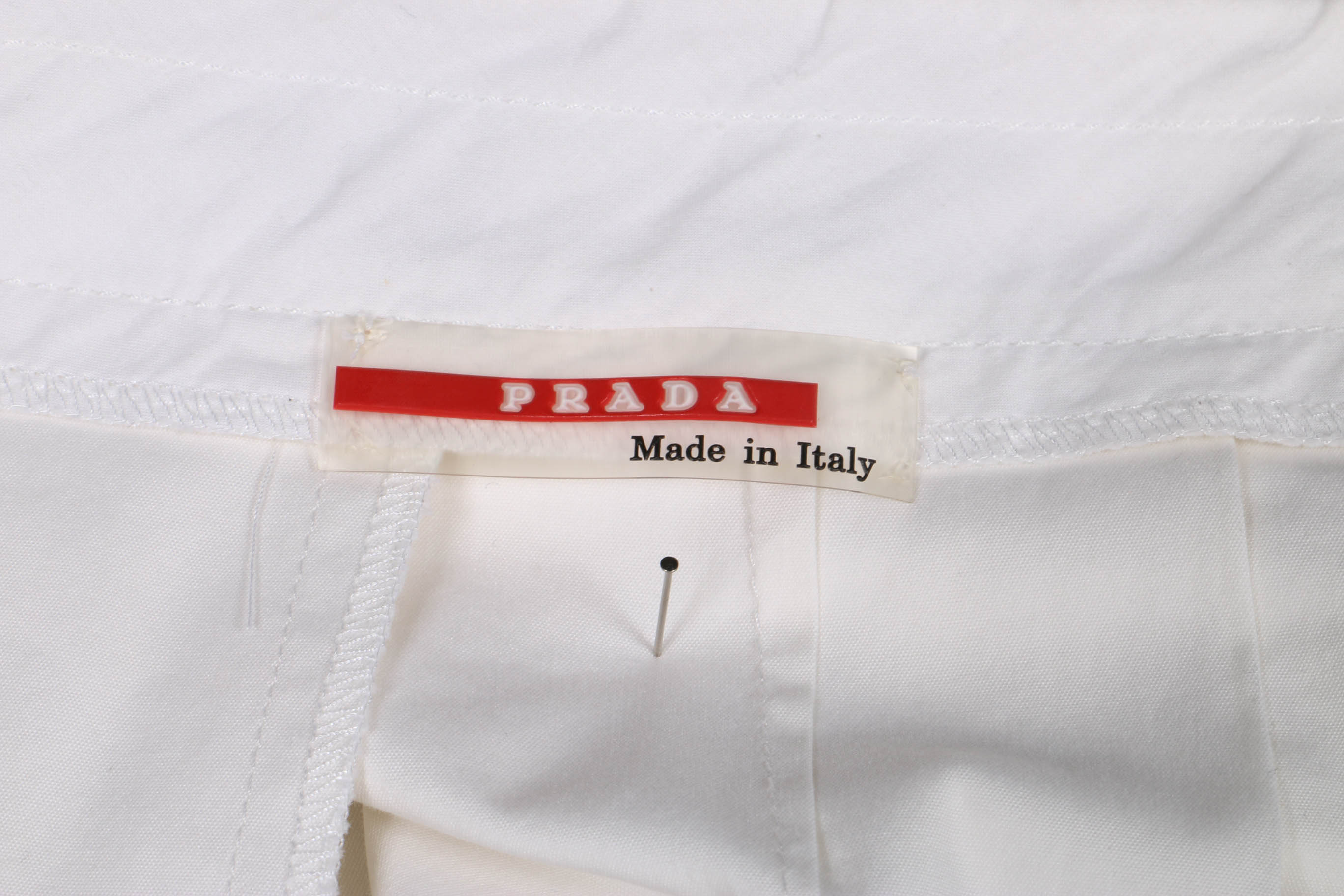 White Pleated Prada Skirt