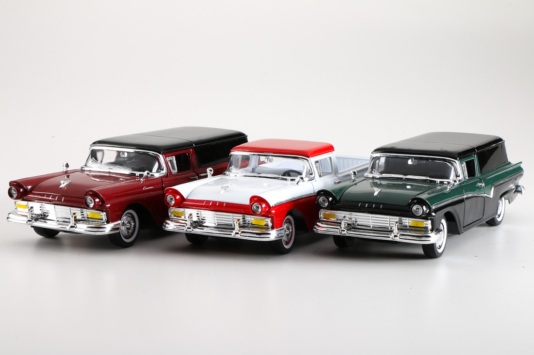 Three Ford Ranchero Die-Cast Cars