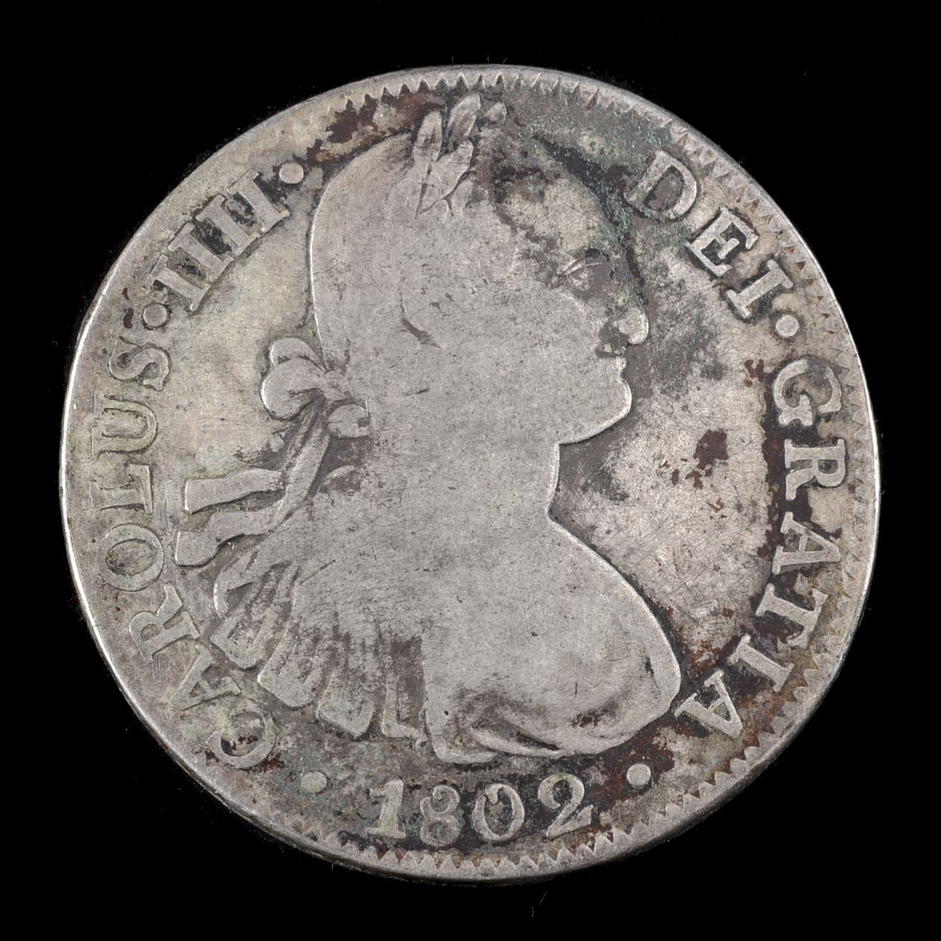 1802 Carolus IIII Mexican Spanish Colonial Silver 8 Reales Coin
