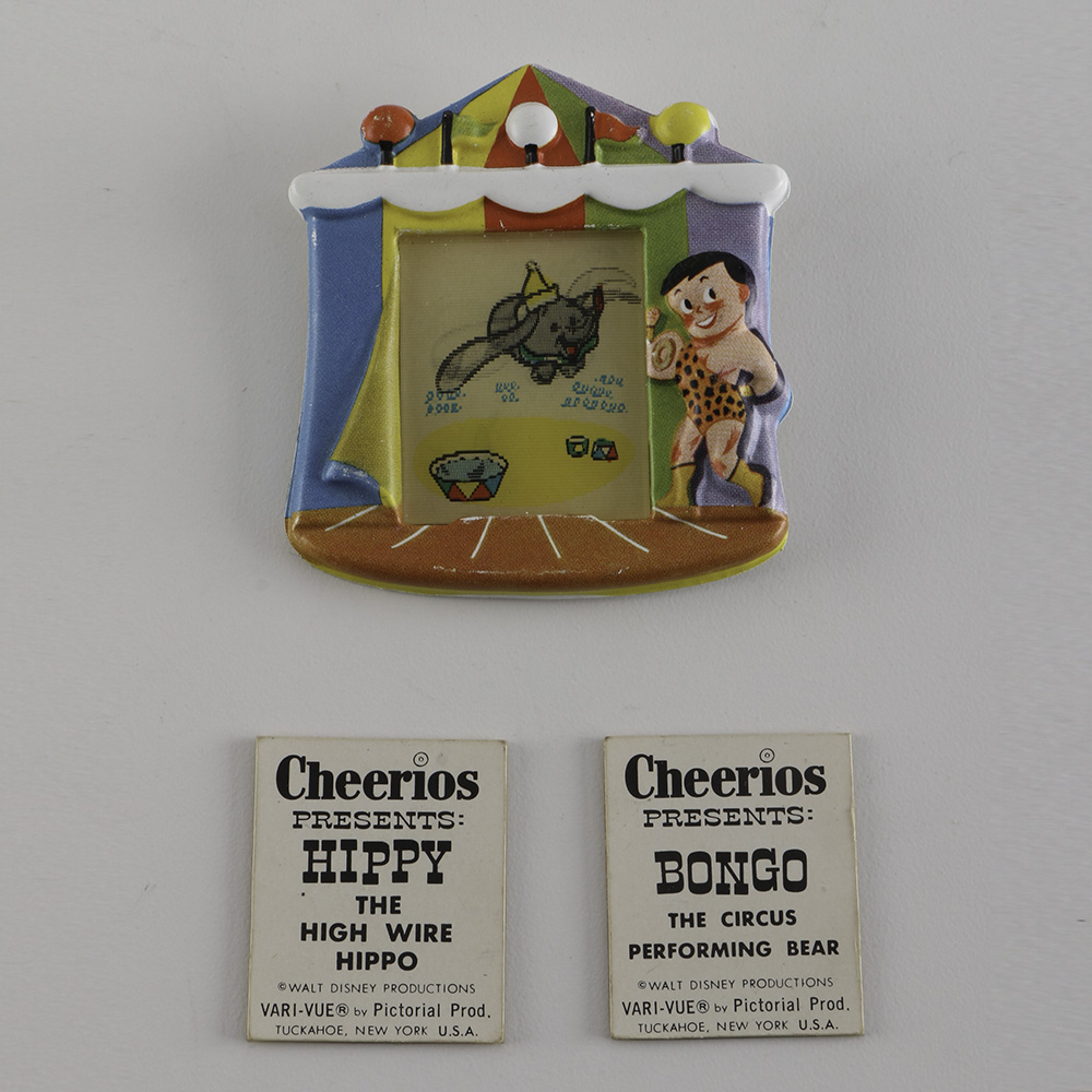 1950s Cheerios Premium Toys, Dinsey Dumbo Circus Pin and Inserts